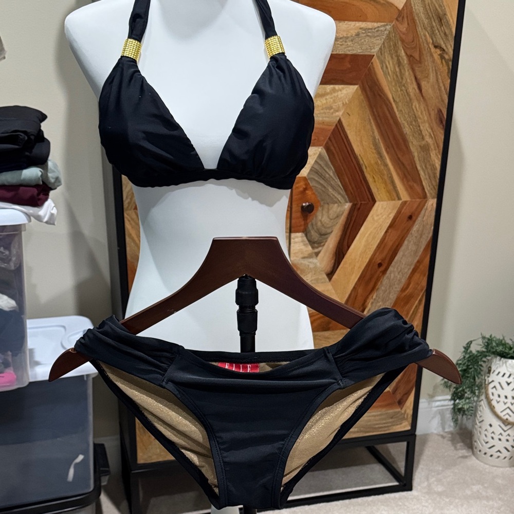 Elle Black and Gold Bikini